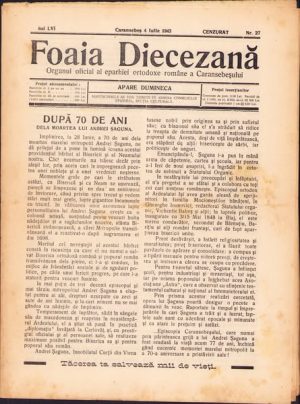 Foaia Diecezană, 27/1943, Caransebeș