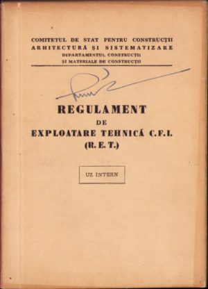 Regulament de exploatare tehnică pentru căile ferate industriale înguste ale Departamentului construcții și al materialelor de construcții, 1960