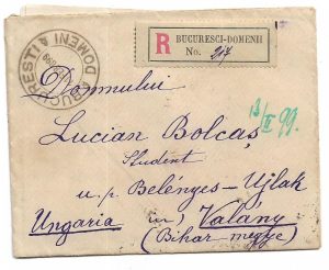 Plic și scrisoare scrisă manu propria de Sava Șomănescu, mare proprietar și filantrop din Târgu Jiu către Lucian Bolcaș, 1899