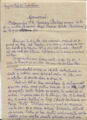 Regimentul 80 Infanterie, Memoriul plutonierului TR Lucian Bolcaș asupra luptei de pe muntele Brezoiul lângă Poiana Sărată (Transilvania) din 17 și 18 decembrie 1916, în urma căreia a căzut prizonier la austro-ungari atât el, cât și supraviețuitorii companiei