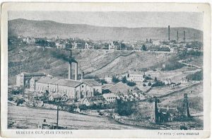 Vederea orașul Câmpina, Rafinăria și uzina electrică, carte poștală