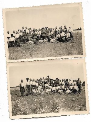 Lot de două fotografii militari români cu tunuri Bofors calibru 37 mm la concentrarea din anul 1940