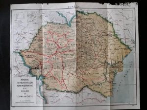 Harta împărțirilor administrative și a căilor de comunicație, România interbelică