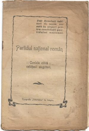 Partidul Național Român, Cuvinte cătră cetățenii alegători