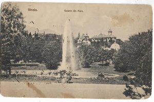 Sinaia, vedere din parc, carte poștală