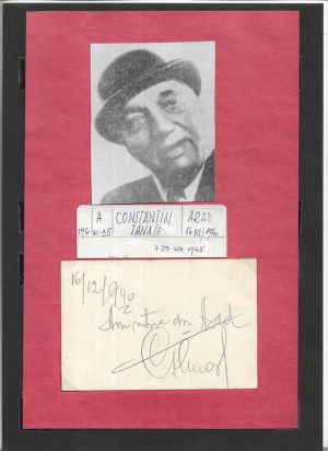 Autograf Constantin Tănase, 1940, Arad