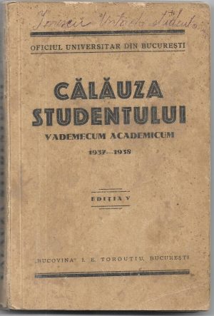 Călăuza studentului, Vademecum academicum 1927-1928, 1927, București