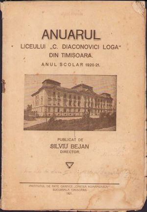 Anuarul liceului C Diaconovici Loga din Timișoara, anul școlar 1920-21