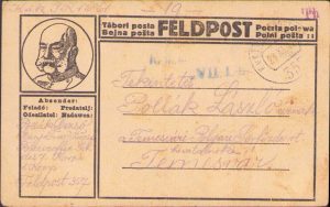 Carte poștală militară austro-ungară, Regimentul 61 Infanterie kuk, ștampilă Feldpost 357, circulată la Timișoara
