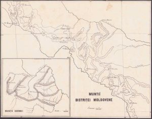 Hartă Munții Bistriței Moldovene și Munții Dornei, circa anii 1890-1910