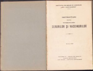 Colegat 3 lucrări medicină, Instrucțiuni pentru întrebuințarea serurilor și vaccinurilor, 1930/Noțiuni generale de terapie dermatologică de dr Șt I Teodorescu, 1929/Higiena de răsboiu de medic general dr Papiu Alex și medic lt-col dr Sardarescu I, 1931