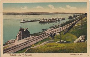Salutari din T Severin, Vedere din port, carte poștală