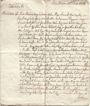 Scrisoare din anul 1828 conținând descrierea în detaliu a preparării unei rețete de farmacie pe bază de antimonium crudum, dată la Feneșul Săsesc (azi Florești), județul Cluj, de Kemény Ignatz