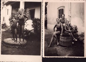 Tinere în costum de baie, 1938, Lugoj, lot de 2 fotografii