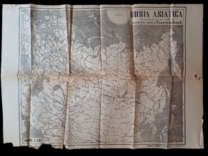 Rusia asiatică, hartă tipărită ca supliment al ziarului Curentul, perioada regalității