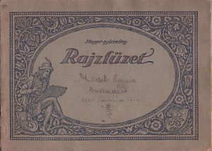 Caiet cu desene de mână cu tema căi ferate, 1937, Budapesta