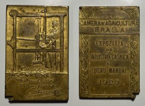 Plachetă Camera de Agricultură Brăila, Expoziția de industria casnică și lucru manual 1929