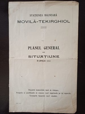Stațiunea balneară Movilă-Tekirghiol, Planul general de stațiune în aprilie 1916