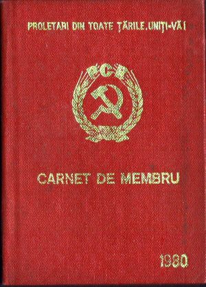 Carnet de membru de partid al PCR, 1980