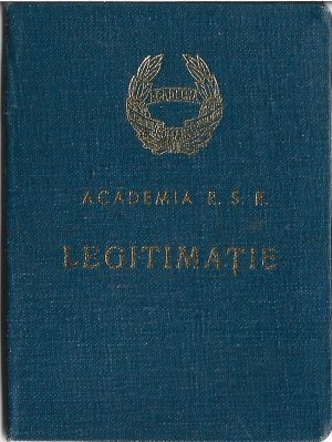 Legitimație Academia RSR, anii 1960
