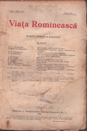 Viața Romînească, 7/1925, Iași