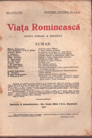 Viața Romînească, 9-10/1930, Iași