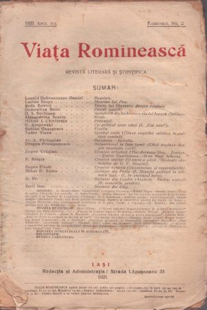 Viața Romînească, 2/1921, Iași