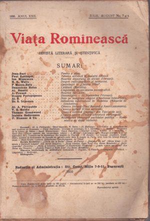Viața Romînească, 7-8/1930, Iași