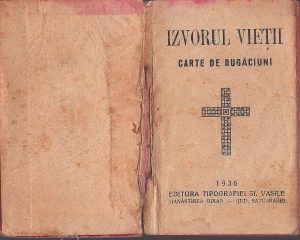 Izvorul vieții, carte de rugăciuni, 1936, Mănăstirea Bixad - cu defecte