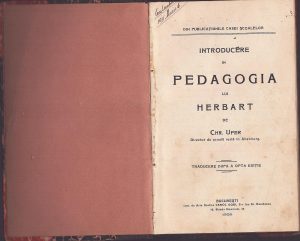 Introducere în pedagogia lui Herbart de Chr Ufer, 1908, București