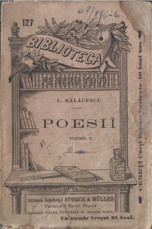 Poesii de C Bălăcescu, volumul II, 1898