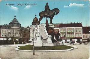 Kolozsvár, Mátyás király szobor/Cluj, carte poștală necirculată