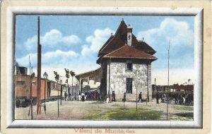 Văleni de Munte, Gara, Editura Ad Maier și D Stern, carte poștală circulată Văleni de Munte - Ploiești, 1912