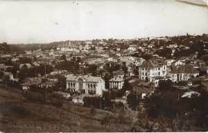 Slatina, Vedere generală, carte poștală circulată Slatina - Spineni, Olt, 1931