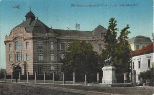 Cluj, Biblioteca Universității, Egyetemi könyvtár, carte poștală circulată Cluj - Timișoara, 1925
