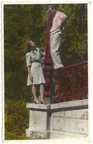 Fotografie colorizată din perioada regalității, studio Bilinski, București