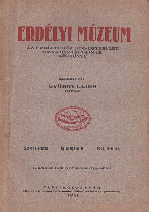 Erdélyi Múzeum, 4-6/1931, Cluj