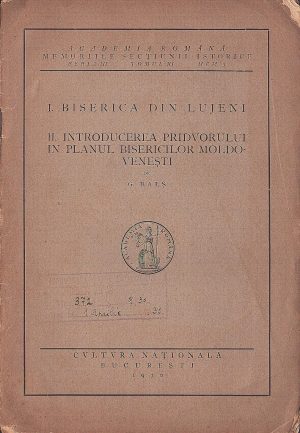 Biserica din Lujeni, Introducerea pridvorului în planul bisericilor moldovenești de G Balș, 1930