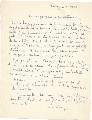 Nicolae Iorga, scrisoare olografă către Constantin Argetoianu, 1925
