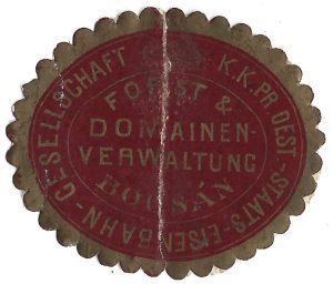 Marcă KK Pr Oest-Staats-Eisenbahn-Gesellschaft Forst & Domainen-Verwaltung Bocsán, Bocșa
