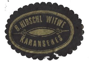 Marcă B Hirschl Witwe, Karansebes, Caransebeș