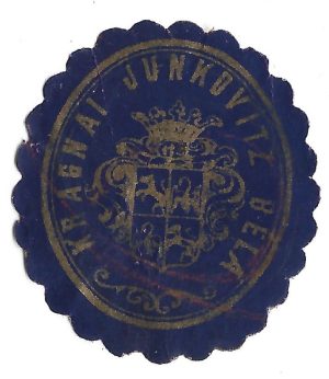 Marcă Kragnai Junkovitz Béla, nobil născut la Lugoj în anul 1835