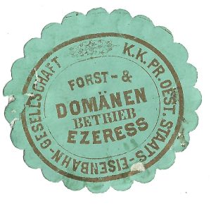 Marcă KK Pr Oest-Staats-Eisenbahn-Geselschaft Forst & Domänen Ezeress, Ezeriș