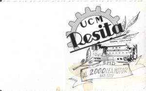 Invitație UCM Reșița în cinstea realizării celui de-al 2000-lea motor Diesel, 1979