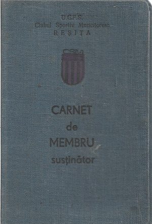 Carnet de membru susținător CSM Reșița, 1968