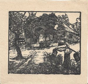 Gravură de început de secol al XX-lea, artist român