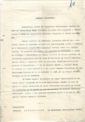 Petiție semnată olograf de Alfred Moșoiu, hârtie cu filigran Librăria Națională Soc Cooperativă Bucuresci