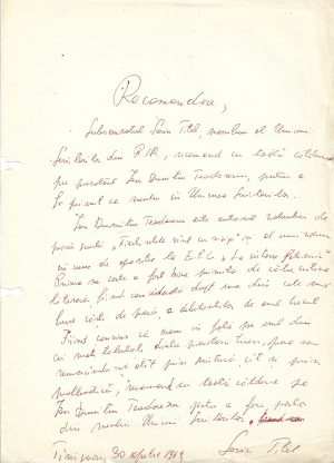 Sorin Titel, act scris și semnat olograf, 1969, Timișoara