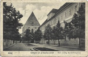 Cluj, Colegiul reformat și biserica cetății, 1929, carte poștală