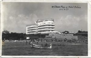 Eforie, Plaja și Hotel Belona, carte poștală, circulată Iași